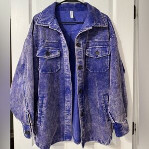 Zenana Outfitters Blue/Purple Corduroy Jacket